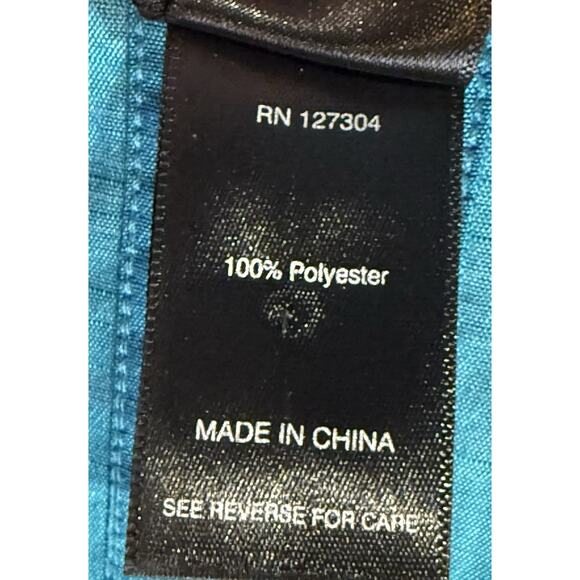 Ali Miles Womens Sz PXL Blue Boxy Button Up Top Lagenlook Wearable Art Artsy - Picture 6 of 11